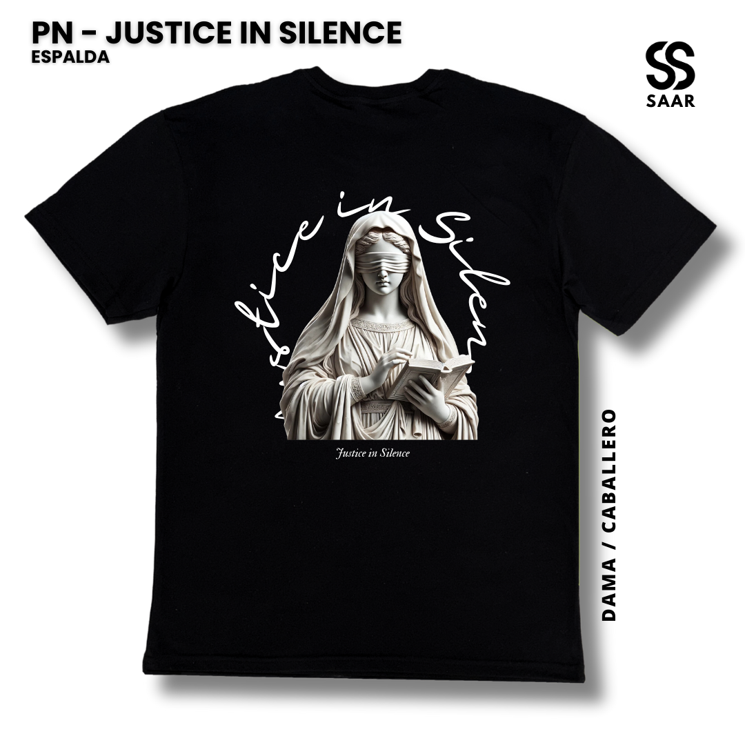 JUSTICE IN SILENCE | Playera Negra