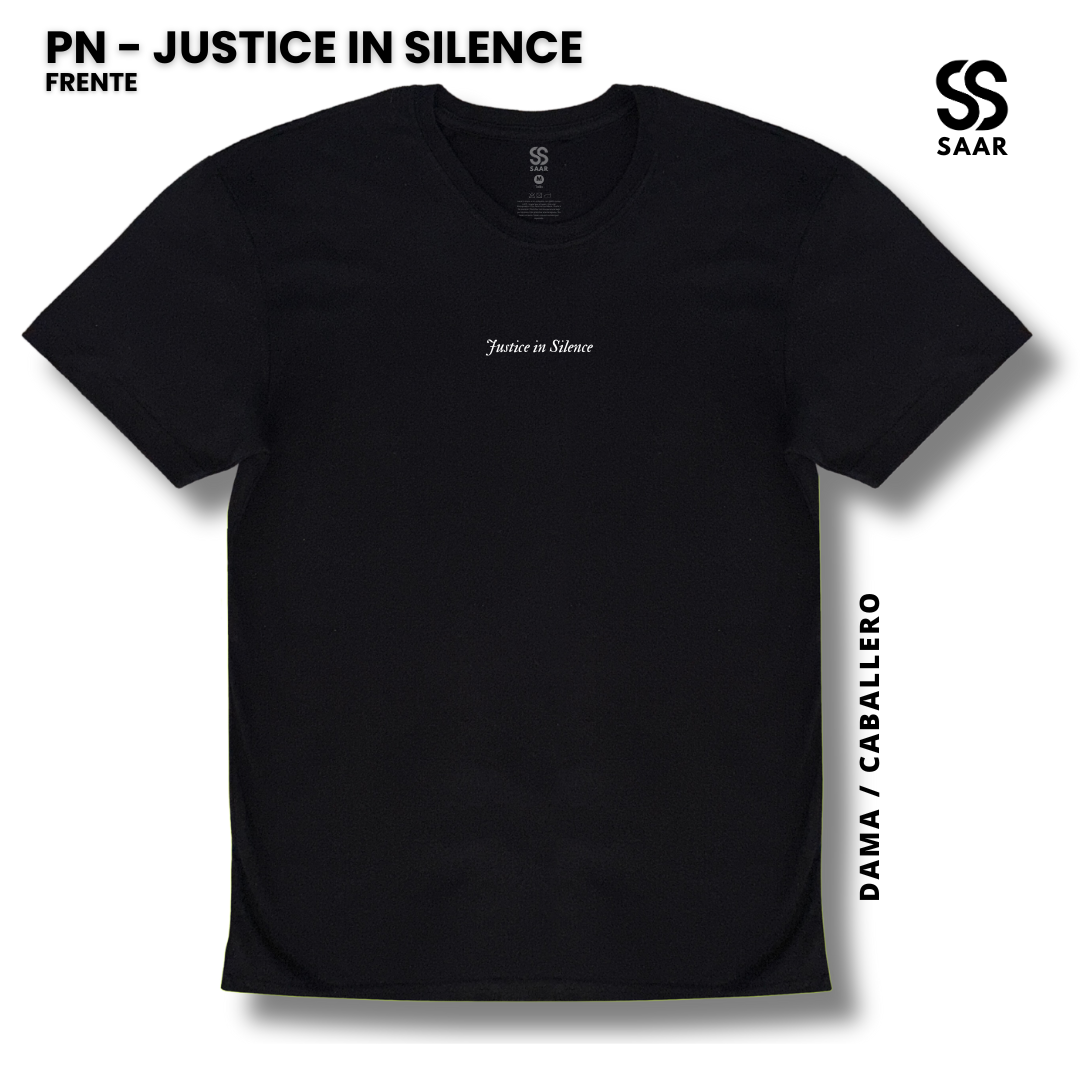 JUSTICE IN SILENCE | Playera Negra
