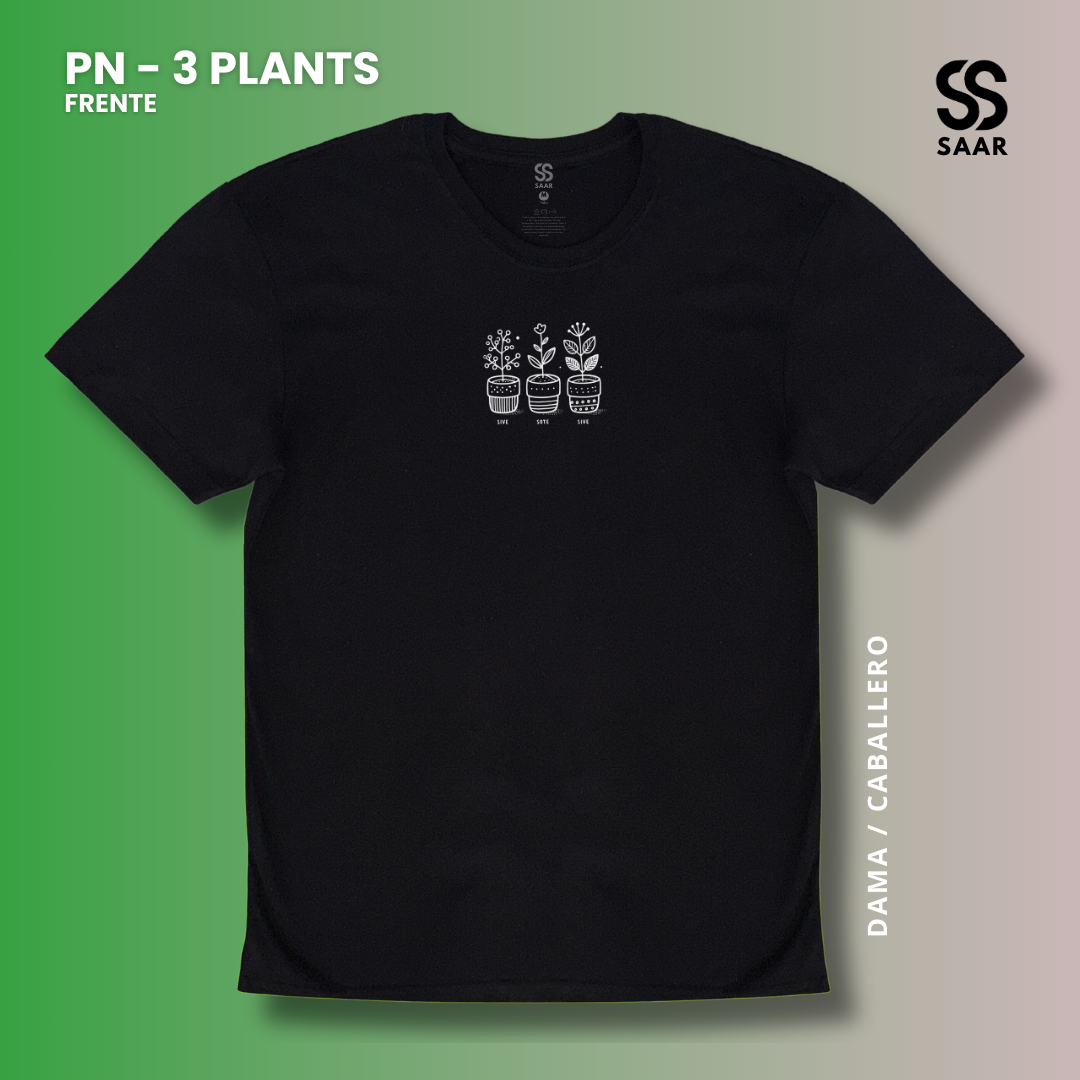 3 PLANTS | Playera Negra