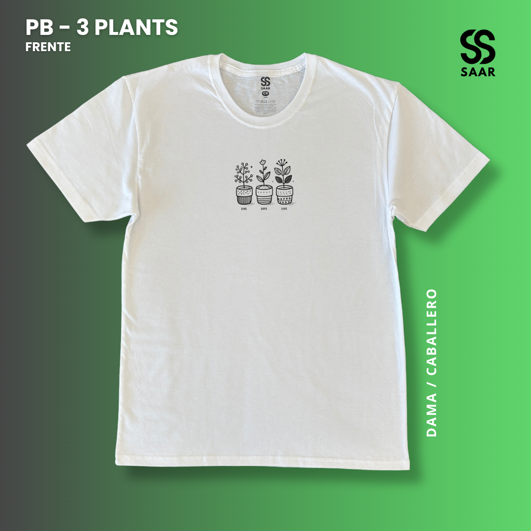 3 PLANTS | Playera Blanca